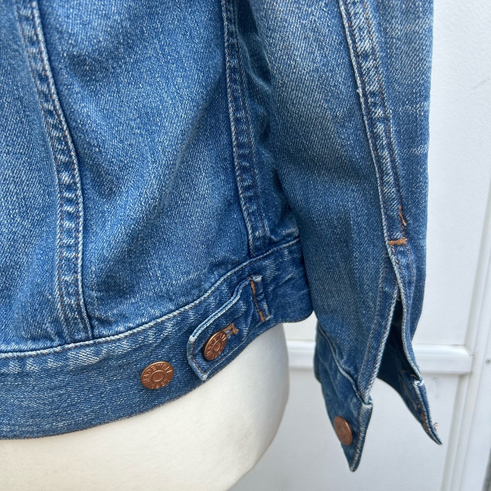 Madewell jean jacket WOMENS trucker jacket blue jean denim XS distressed - Picture 6 of 7